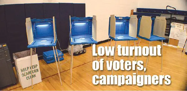 Low number of voters, campaigners at the polls in Dearborn