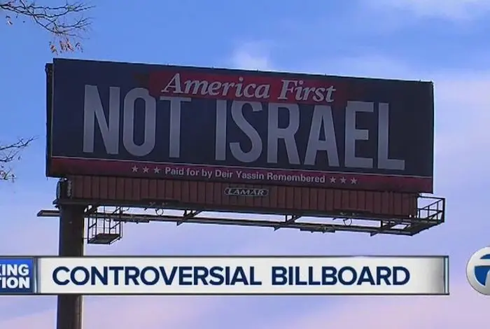Palestinian activists slam WXYZ for report on "America First" billboard