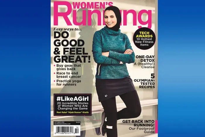 Muslim woman on cover of U.S. fitness magazine