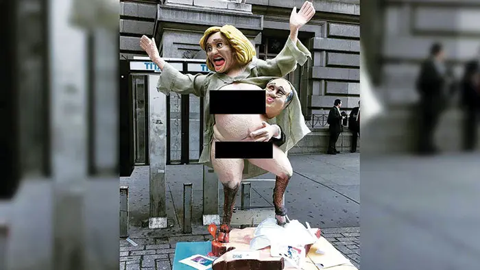 Naked Hillary Clinton statue removed from New York street