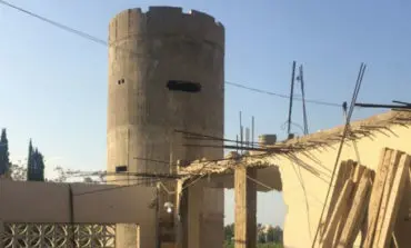 Lebanon building wall near Palestinian refugee camp