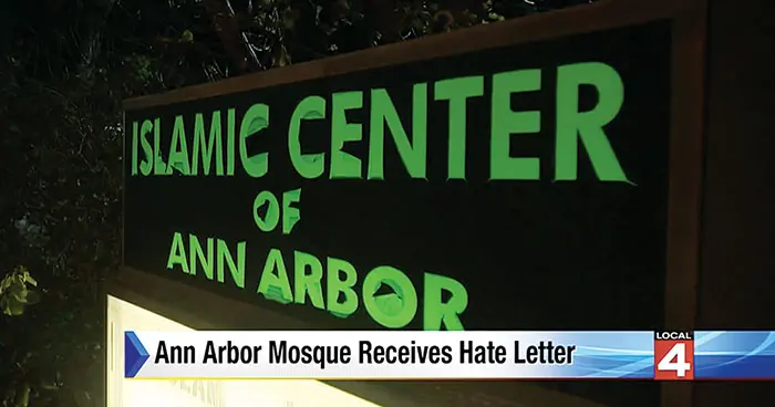Ann Arbor Mosque receives hate letter from California