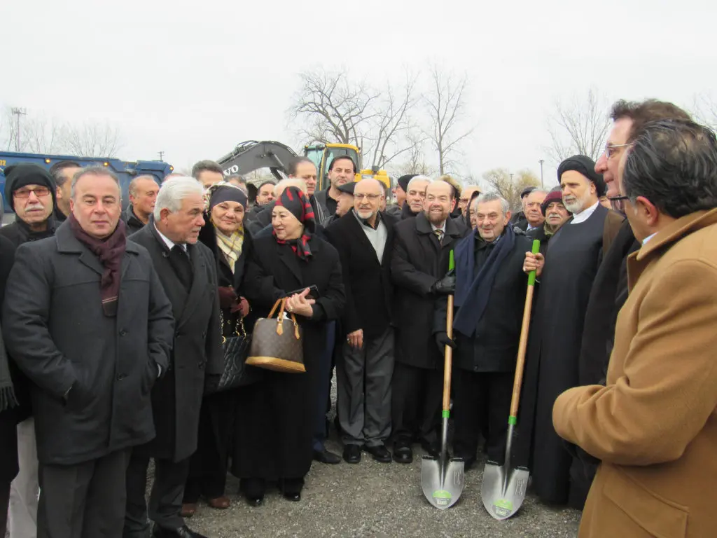 Mohammed Turfe surronded by Dearborn Mayor Jack O'Reilly nad Judge Sam Salemy and other community members during ground braeking ceremoney of Bint Jebail Community Service Center on January 28, 2017