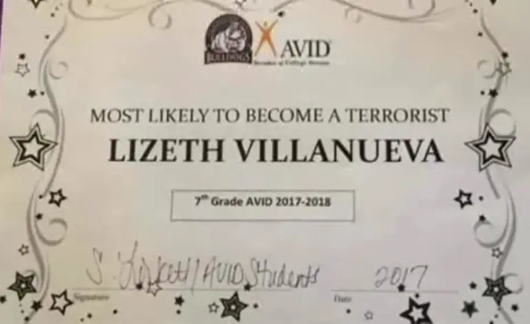 Texas teacher let go for giving mock 'terrorist' award to student