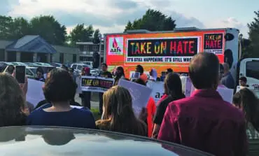 Huge activist turnout confronts hate speech against Arab American students