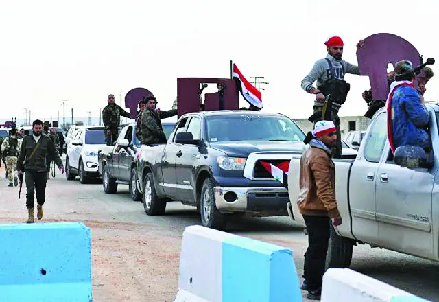 Pro-Syrian government forces enters Afrin to aid Kurds against Turkey