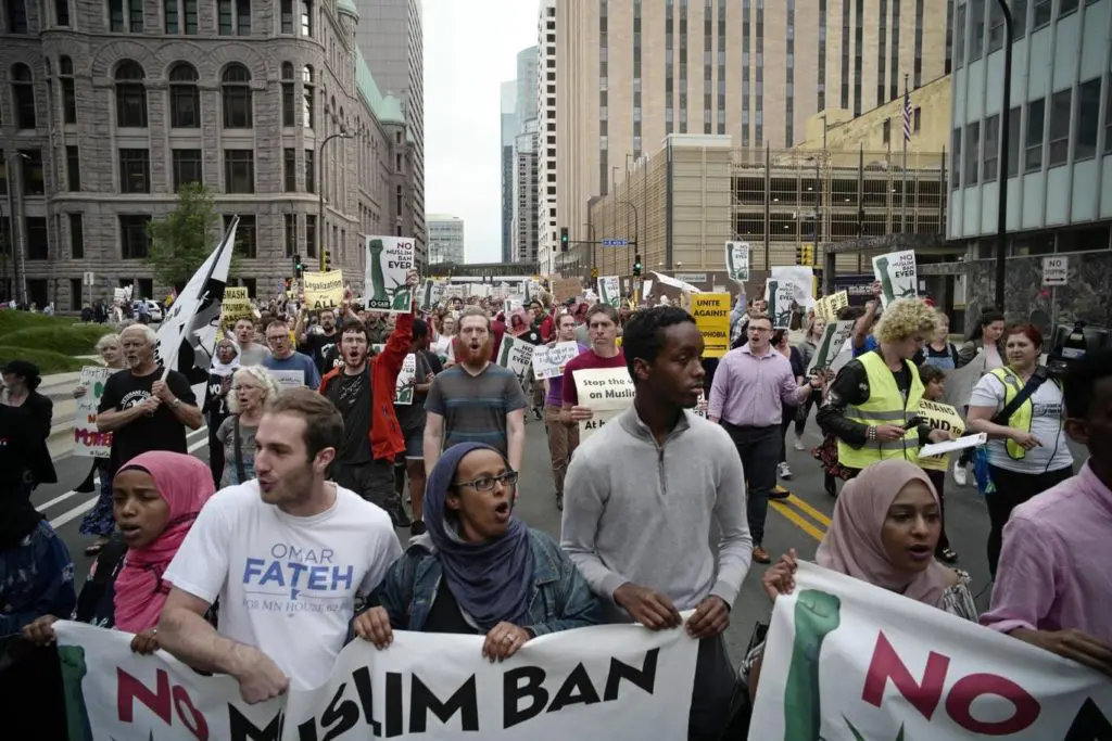 Demonstrators in Minesota