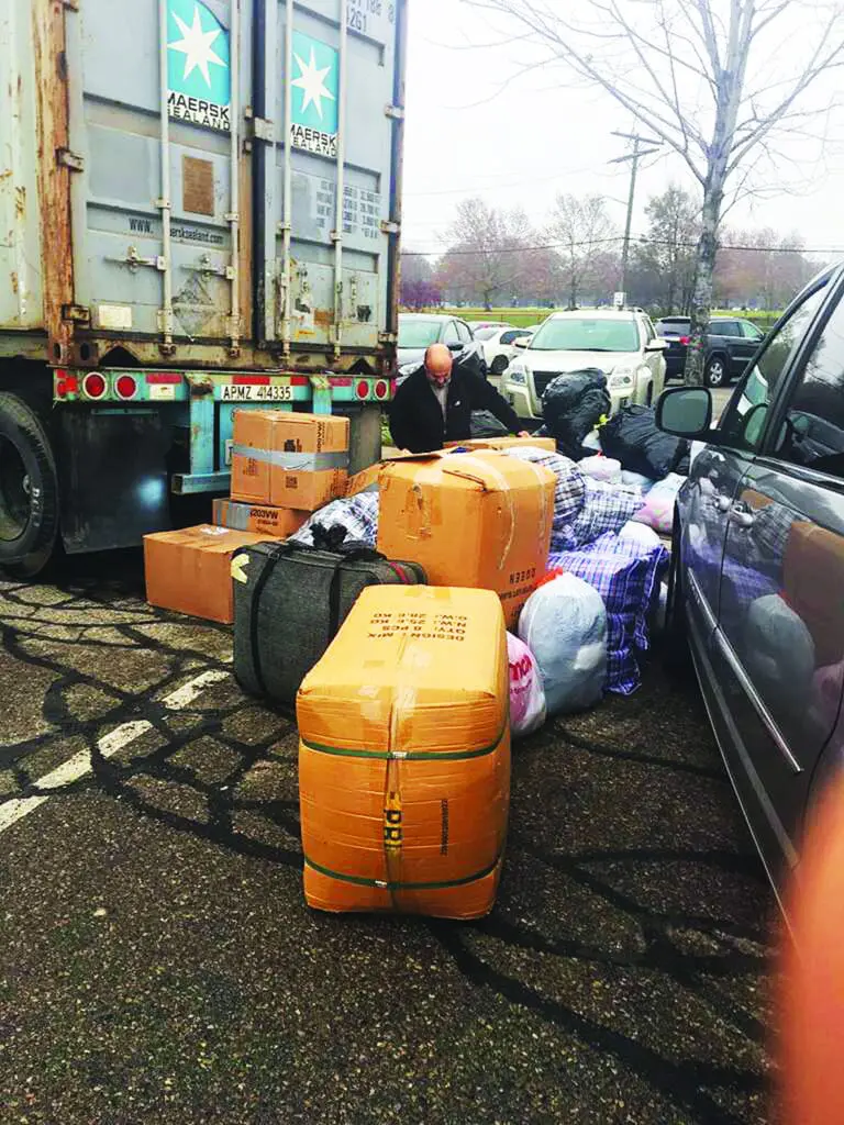 Container of donated winter clothing is headed to Yemen