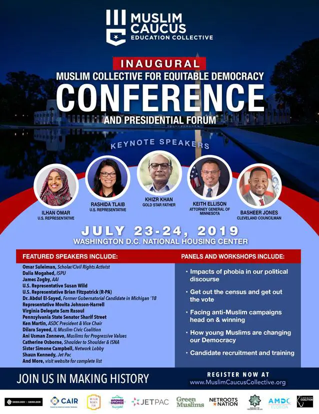 Conference will include keynotes, panels on civic engagement and fighting Islamophobia, and a presidential forum.