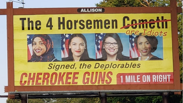 Gun shop in North Carolina puts up 'Four Horsemen' billboard to insult Tlaib, fellow congresswomen