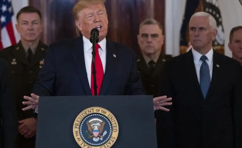 Trump indicates deescalation with Iran, promises further economic sanctions