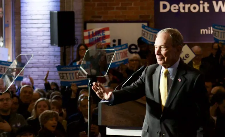 Warren Evans praises “self-made” mogul Bloomberg at Detroit rally