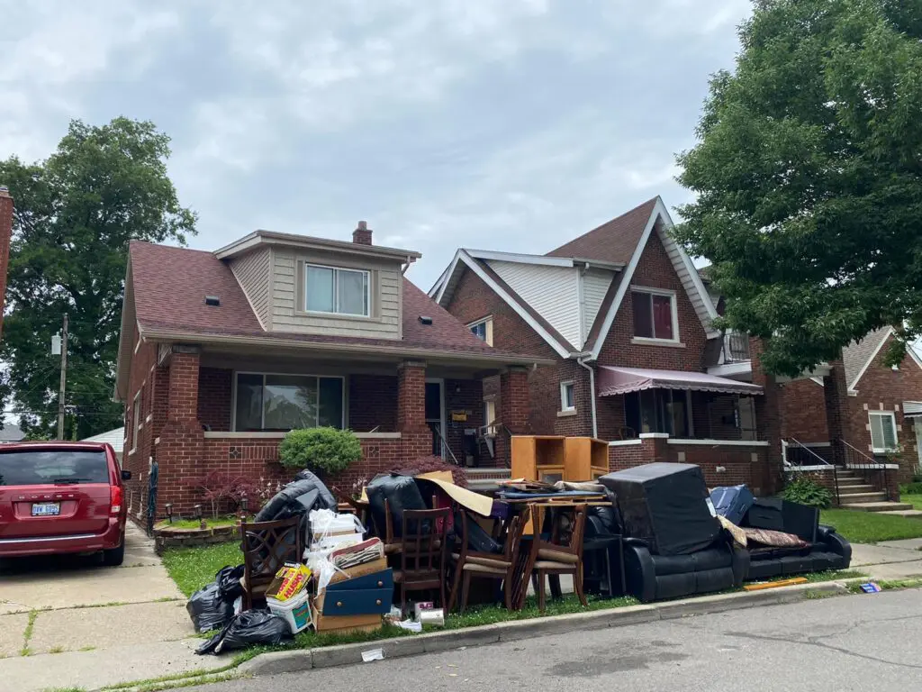 Damaged household items from a flooded basement in Dearborn. Photo: Imad Mohamad/The Arab American News