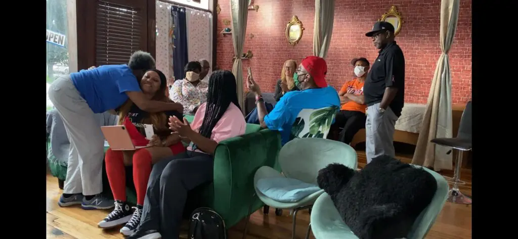 On Aug. 2, EQ Healing Spa hosted a Watch Party to view the ZBA reconsideration meeting. Photo: Tiara Boyd