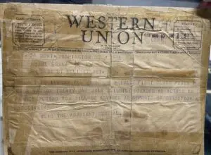 This is the telegram Essa's mother received informing her that he was wounded in the war.