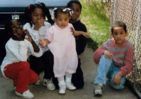 Young Josh Landon (right) in his neighborhood on Detroit's east side