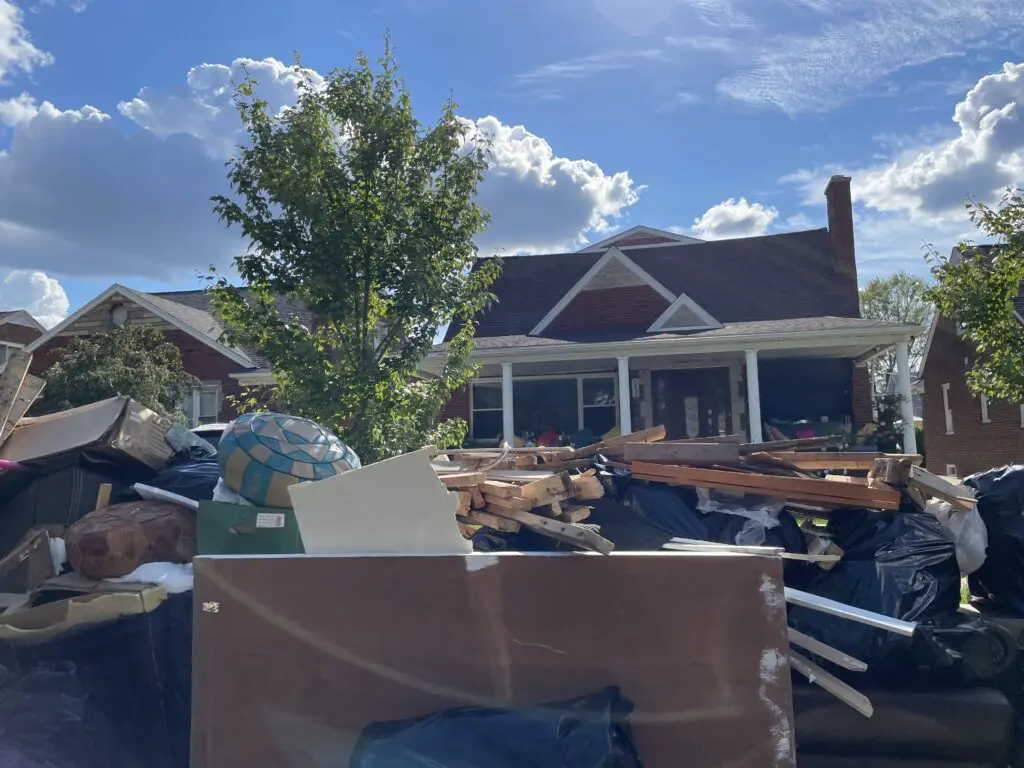 Damaged possessions from a flooded basement in east Dearborn