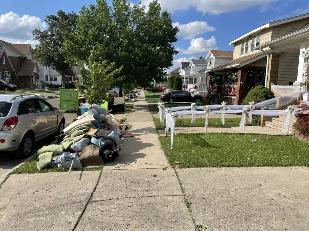 Damaged possessions from a flooded basement in east Dearborn