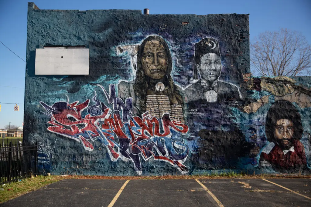 The original Our Land Till Death Mural. Photo: Erik Howard