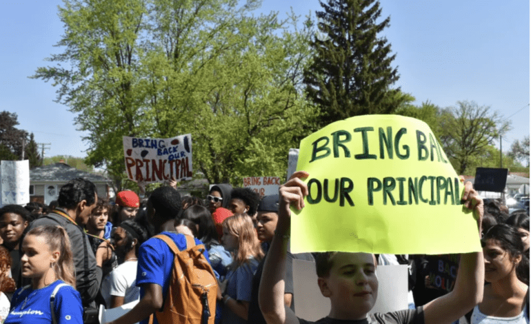 Students in Dearborn Heights hold walkout protesting Annapolis High School principal's suspension