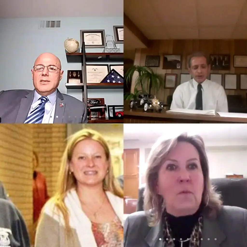 Top left to right: Councilman Bill Bazzi, resident Anthony Camilleri, Chief of Staff Krissy Laslo, and Council Chairwoman Denise Malinowski-Maxwell