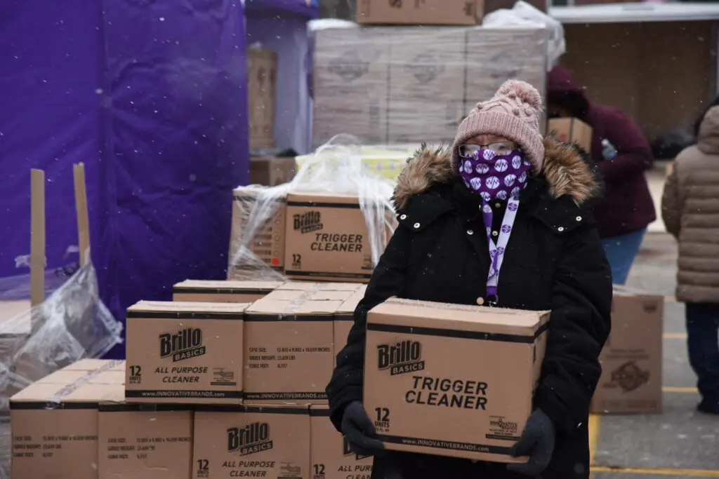 A Wayne Metro volunteer in Dearborn Heights