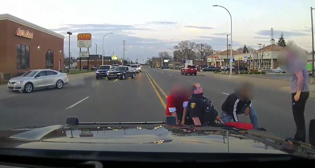 Dashcam footage from an additional responding unit