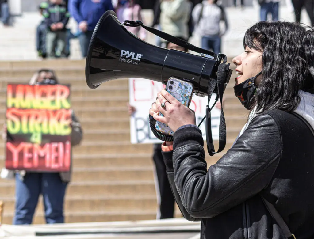 Yara Beydoun, organizer, Lincoln Memorial, April 3, 2021