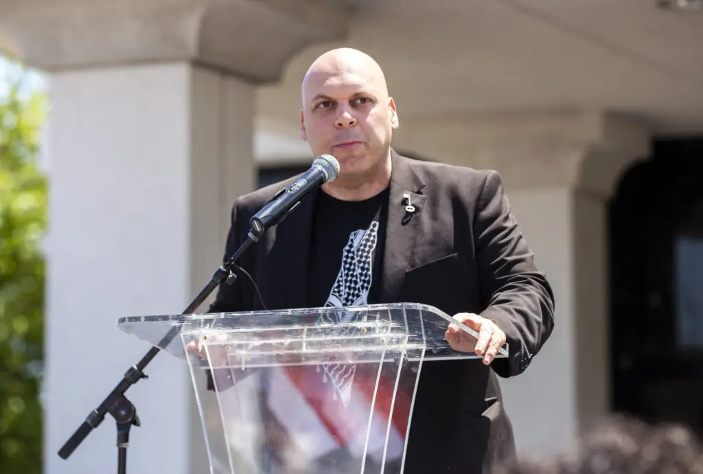 Amer Zahr, NGP president and organizer of Tuesday's main rally in front of Dearborn Police building on Michigan Ave.