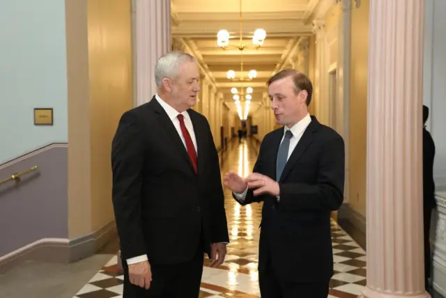 Israel's Defense Minister Benny Gantz meets with U.S. National Security Advisor Jake Sullivan in Washington, June 3. Photo via JPost