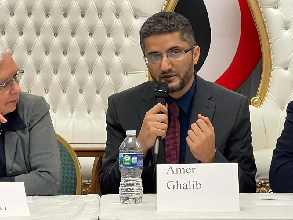 Hamtramck mayoral candidate Amer Ghalib and current Mayor Karen Majewski at a candidate forum. Photo via Facebook