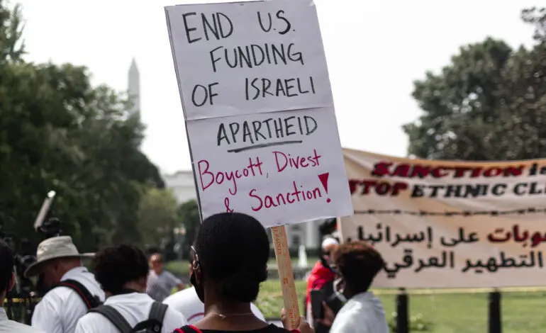 Protesters in D.C. chant names of murdered Gazans ahead of Bennett, Biden talks