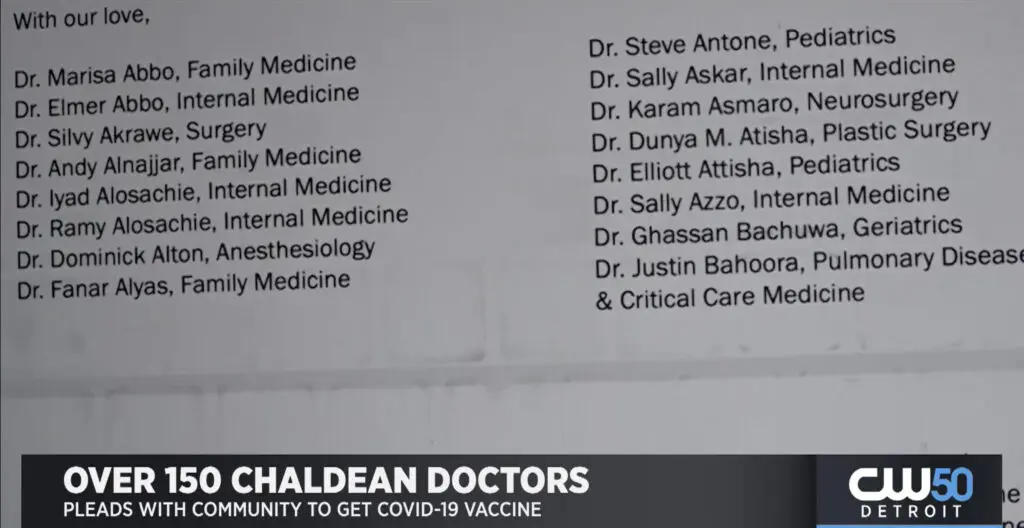Chaldean doctors pleads with community to get vaccinated against COVID-19
