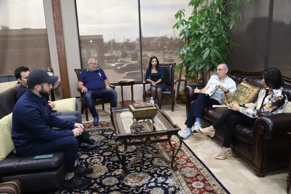 AAPAC Endorsement Committee interviewing Dearborn mayoral candidate Abdullah Hammoud on Saturday, October 2. Photo by Abbas Shehab