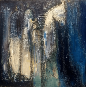 One of Rana Lotfi's paintings titled "Immigration."