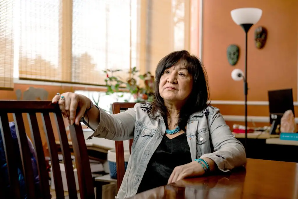 Angela Reyes in her office at Detroit Hispanic Development Center, Feb. 1. Photo: Steve Koss