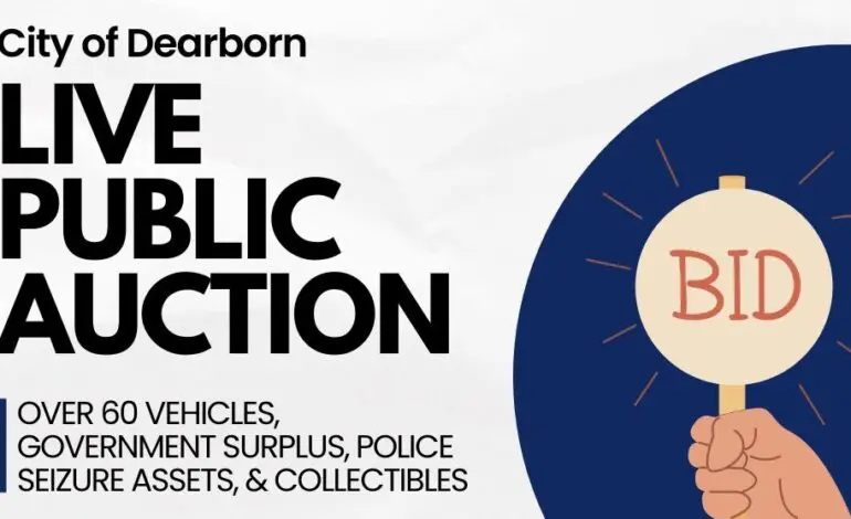 Dearborn auctioning vehicles, government surplus, police seizure items at auction, Dec. 5