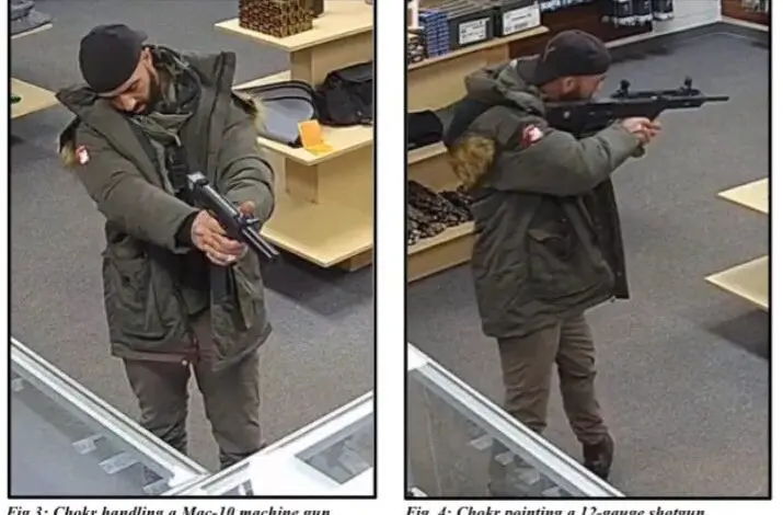 Chokr faces up to 10 years in prison for lying on forms to buy three guns, remains in custody