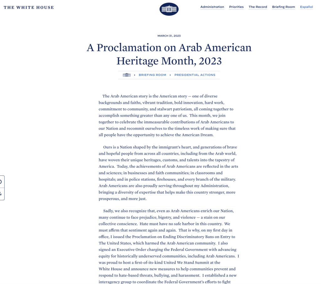 President Biden proclamation