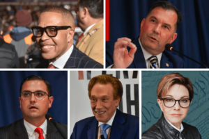 GOP gubernatorial candidates the Bureau of Elections recommended to remove from the ballot (clockwise): James Craig, Michael Brown, Donna Brandenburg, Perry Johnson and Michael Markey