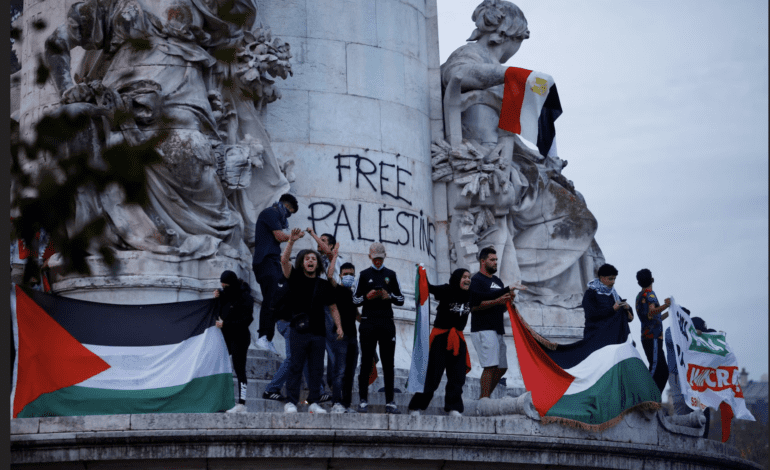 France uses tear gas on banned pro-Palestinian rally as Macron calls for calm
