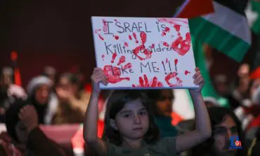 Arab Americans rallying in Dearborn in support of Palestinians in Gaza call for peace and justice