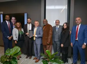 ACRL, founder Nabih Ayad (center) and to his left NAACP Detroit Chapter Rev. Dr. Wendell Anthony with board members and awardee Amir H. Ali, at the ACRLand NAACP 6th Annual Justice Tribute ceremony..