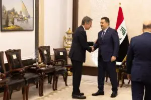 On Sunday, Secretary of State Antony Blinken flew to Iraq - where most of the attacks on U.S. forces have taken place - to push Iraqi Prime Minister Mohammed Shia Al-Sudani to crack down on the militias operating there and avert any escalation.
