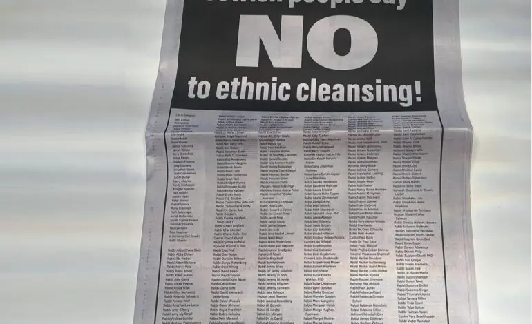 Jewish leaders and public figures condemn Trump’s plan for Gaza in full-page NYT Ad: “Jews say no to ethnic cleansing”