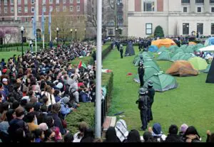 Pro-Palestinian protetors at Columbia University campus. File photo