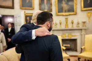 President Trump greets El Salvador's President Nayib Bukele as Bukele arrives at the White House, Monday, April 14. – AP photo