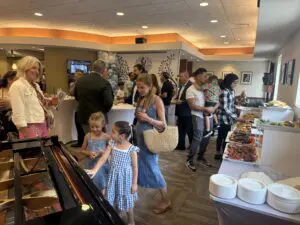 Guests gather inside during the grand opening.