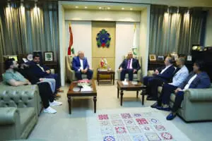 Mission members meet with Maj. Gen. Hassan Choucair, director general of Lebanon's General Security. – Photo courtesy of the General Security Press Office.