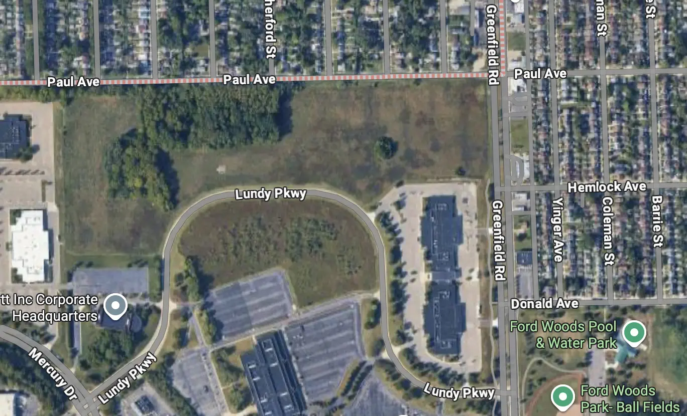 Aerial image from Google of the project site